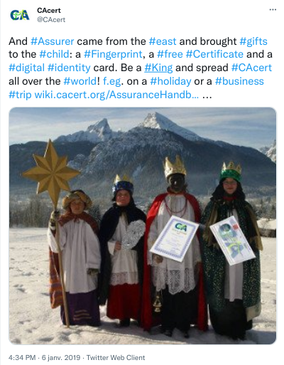 CAcert Christmas Epiphany Gift