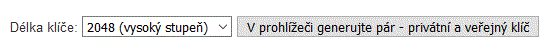 Zvolte délku klíče a JEDEM!