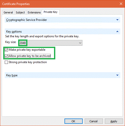 Key length and more properties